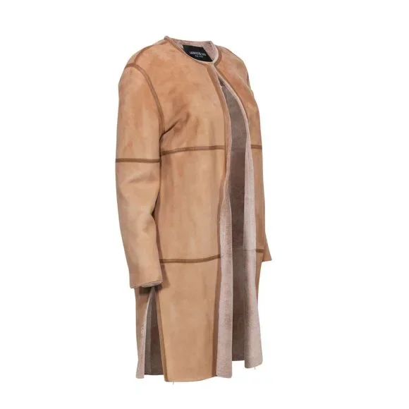 Lafayette 148 - Tan Shearling Jacket Sz M - Picture 2 of 3